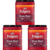 Folgers House Blend Ground Coffee, Medium Roast, 9.6 Ounce (Pack of 3)