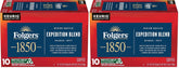 1850 by Folgers Pioneer Blend Medium Roast Coffee, 10 Keurig K-Cup Pods (Pack of 2)