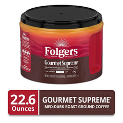 Folgers Gourmet Supreme Medium-Dark Roast Ground Coffee, 22.6 Ounce Canister