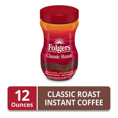 Folgers Classic Roast Instant Coffee Crystals, 12 Ounces (Pack of 1)