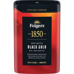 Folgers 1850 Black Gold Dark Roast Ground Coffee, 12 Ounce (Pack of 6)