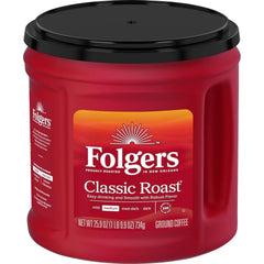 Folgers Classic Roast Ground Coffee, Medium Roast, 25.9 Oz. Canister (Pack of 6)
