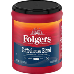 Folgers Coffeehouse Blend Medium Dark Roast Ground Coffee, 9.6 Ounces (Pack of 6)