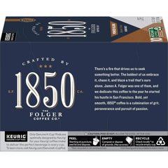 1850 by Folgers Pioneer Blend Medium Roast Coffee, 10 Keurig K-Cup Pods (Pack of 2)