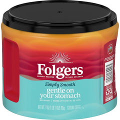Folgers Simply Smooth Ground Coffee, Mild Roast, 27 Oz. Canister