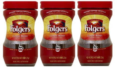 Folgers Instant Coffee Crystals, Classic Roast, 24 ounce, 3 pack