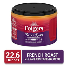 Folgers French Roast Medium-Dark Roast Ground Coffee, 22.6 Ounce Canister