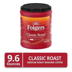 Folgers Classic Roast Medium Roast Ground Coffee, 9.6 Ounce (Pack of 2)