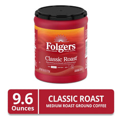 Folgers Classic Roast Medium Roast Ground Coffee, 9.6 Ounce