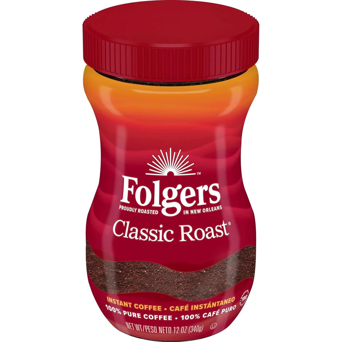Folgers Classic Roast Instant Coffee Crystals, 12 Ounces (Pack of 1)