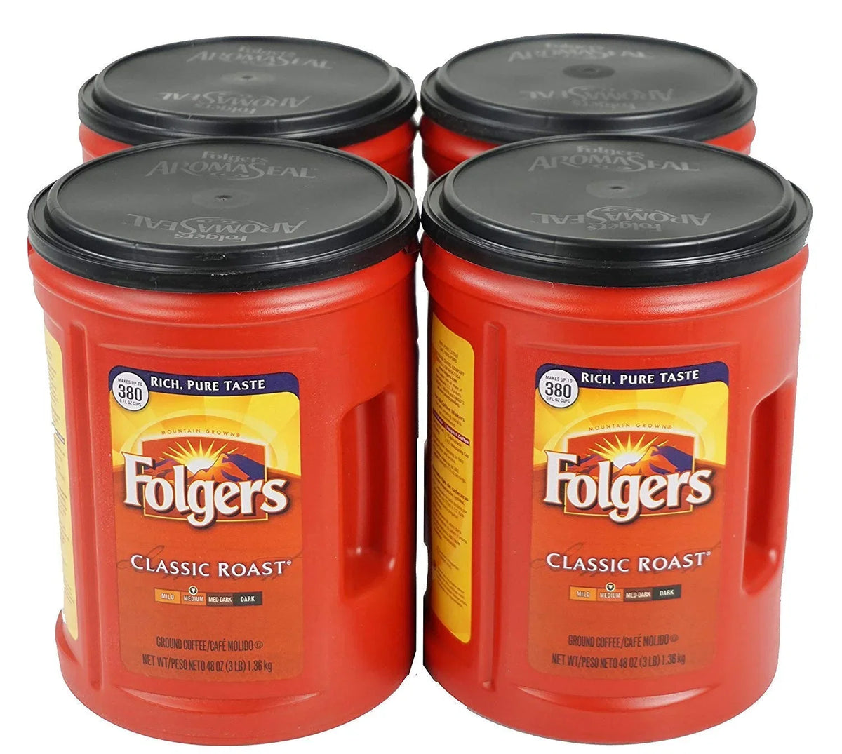 Folgers, Classic Medium Roast Coffee, 48 oz, 4 Cans