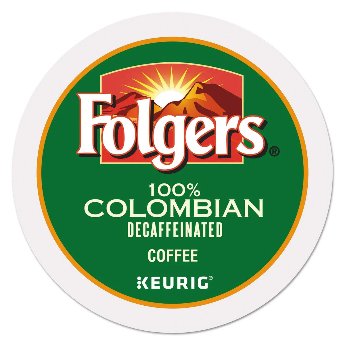 Folgers 100 Percent Colombian Decaf Single Serve K-cup Pods For Keurig brewers, 96 Count