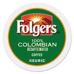Folgers 100 Percent Colombian Decaf Single Serve K-cup Pods For Keurig brewers, 96 Count