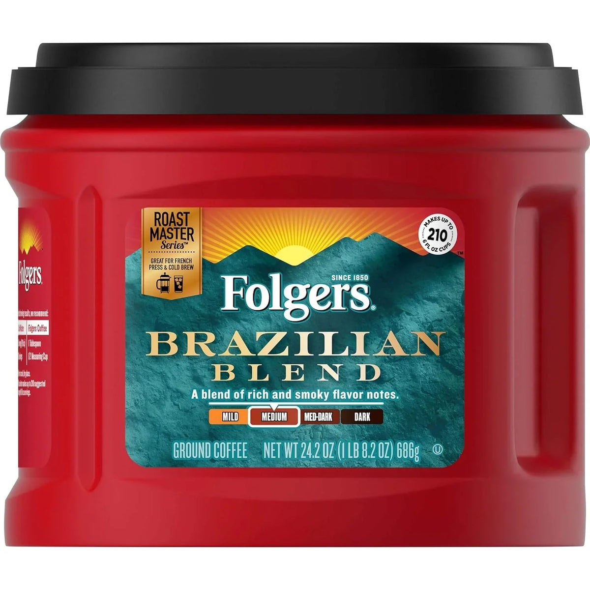 Folgers Brazilian Blend Medium Roast Ground Coffee, 24.2 Ounces