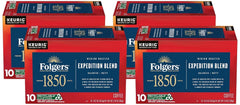 1850 by Folgers Pioneer Blend Medium Roast Coffee, 10 Keurig K-Cup Pods (Pack of 4)