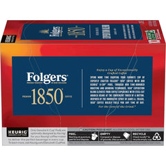 1850 by Folgers Pioneer Blend Medium Roast Coffee, 10 Keurig K-Cup Pods (Pack of 4)