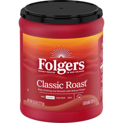 Folgers Classic Roast Medium Roast Ground Coffee, 9.6 Ounce (Pack of 2)