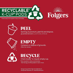 Folgers French Vanilla Artificially Flavored Coffee, Keurig K-Cup pods, 10 Count Box (Pack of 6)